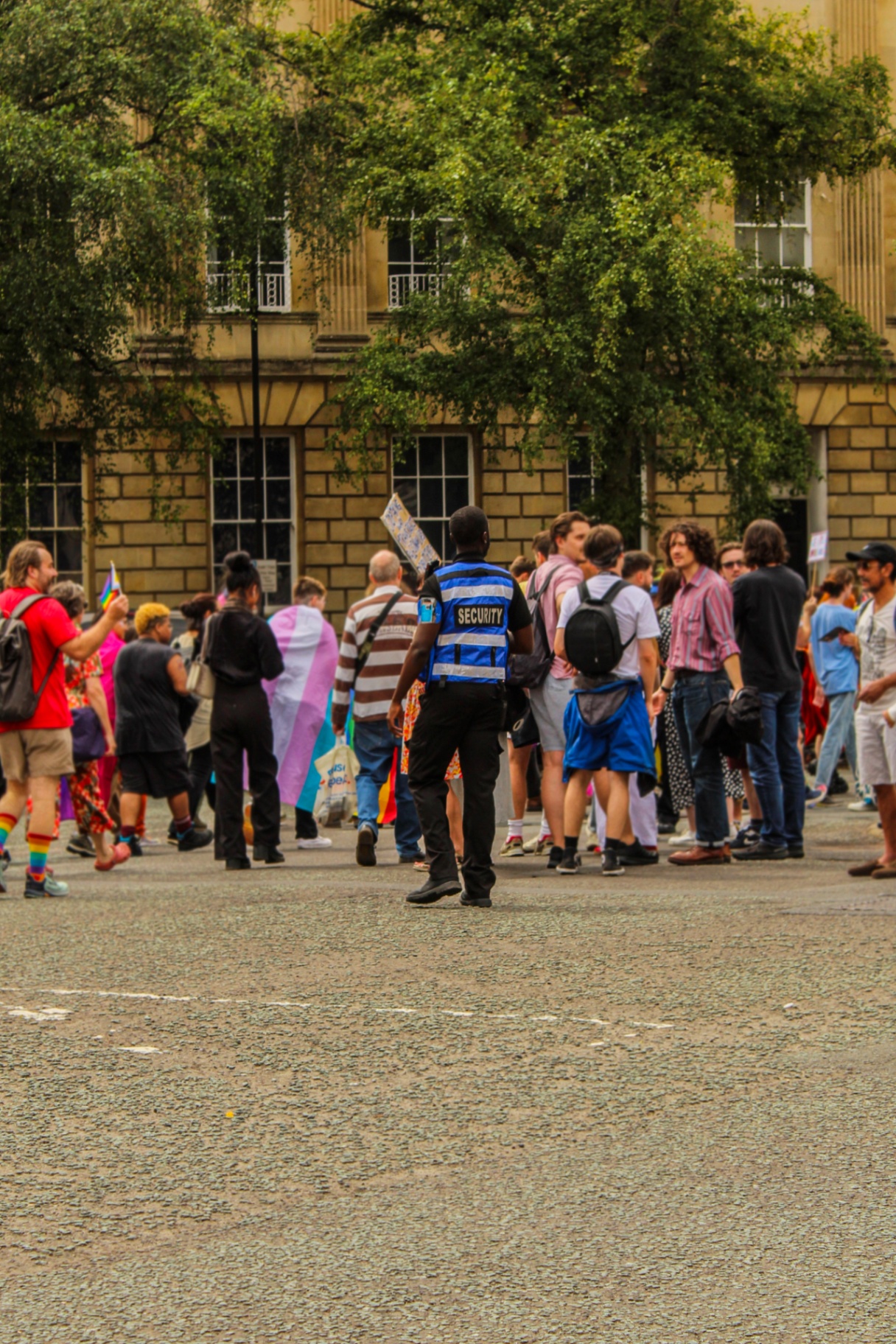 AV Group UK officers on duty at a public event in a Bath park
